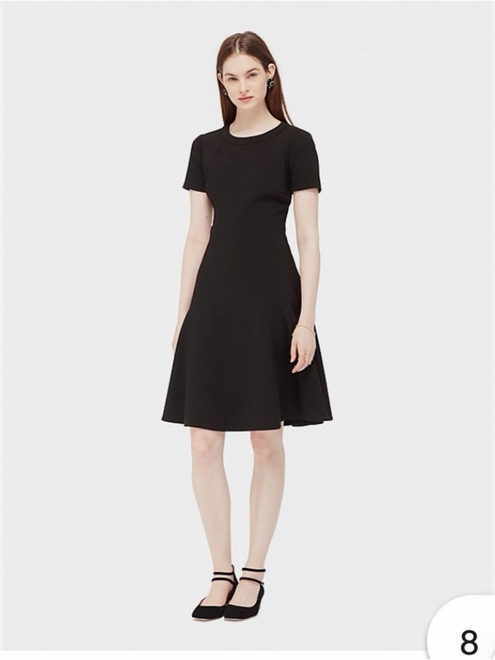 Kate Spade New York Black Puff Short Sleeve Sheath Dress Size 4 LBD Workwear